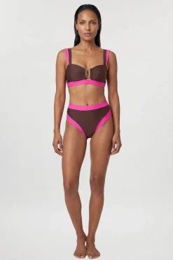 Bas De Bikini Taille Haute À Finitions Contrastées