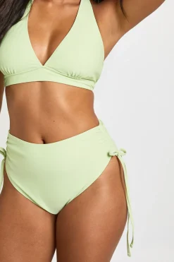 Bas De Bikini Taille Haute Froncé Avec Effet Ventre Plat