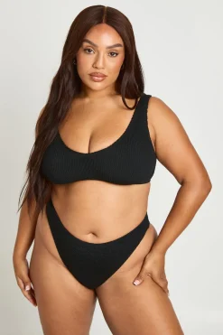 boohoo Bas De Bikini Taille Haute Froissé Premium Taille Unique<Femme Maillots De Bain|Tenues De Plage