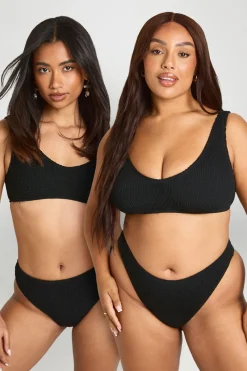 boohoo Bas De Bikini Taille Haute Froissé Premium Taille Unique<Femme Maillots De Bain|Tenues De Plage