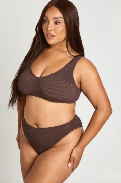 Bas De Bikini Taille Haute Froissé Premium Taille Unique
