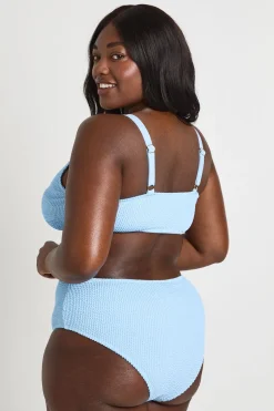 Bas De Bikini Taille Haute Grande Taille Avec Détail Coquillage Et Tissu Crinkle