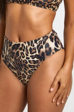 Bas de Bikini Taille Haute Imprimé Léopard Essentials