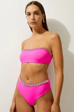 Bas de bikini taille haute ornés Premium