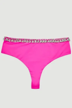 Bas de bikini taille haute ornés Premium