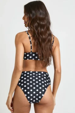 boohoo Bas De Bikini Taille Haute À Pois Essentiels<Femme Pois|Maillots De Bain