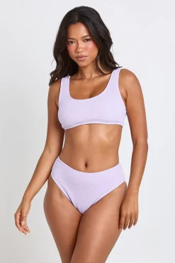 Bas De Bikini Taille Haute Texturé