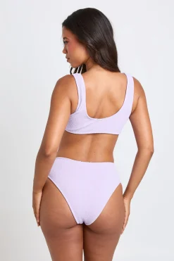 Bas De Bikini Taille Haute Texturé