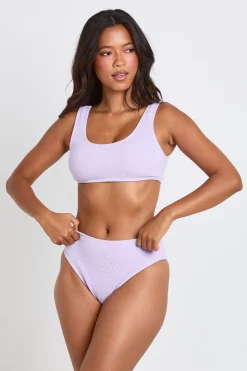 Bas De Bikini Taille Haute Texturé