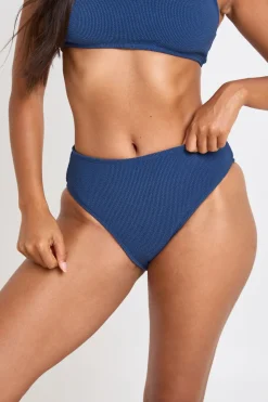 Bas De Bikini Taille Haute Texturé