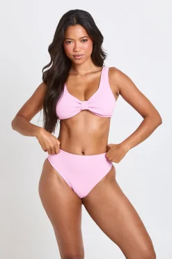 Bas De Bikini Taille Haute Texturé