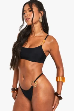 Bas de bikini tanga avec garniture en résine
