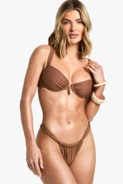 Bas De Bikini Tanga Froncé Avec Détail Coquillage