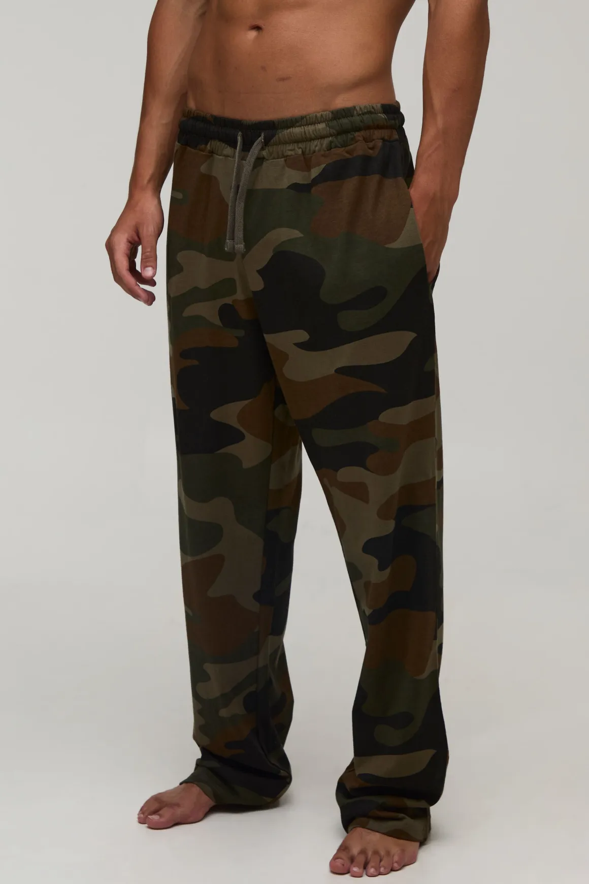 Bas De Détente Jambe Droite À Imprimé Camouflage