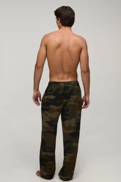 Bas De Détente Jambe Droite À Imprimé Camouflage