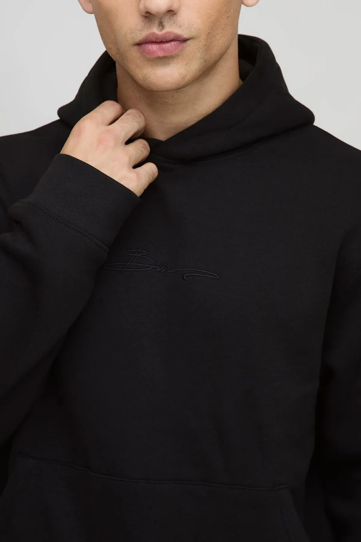 boohooMAN Basic BM Signature Regular Fit Pull-over à capuche<Homme Sweats À Capuche Et Sweatshirts|Sweats À Capuche Et Sweats