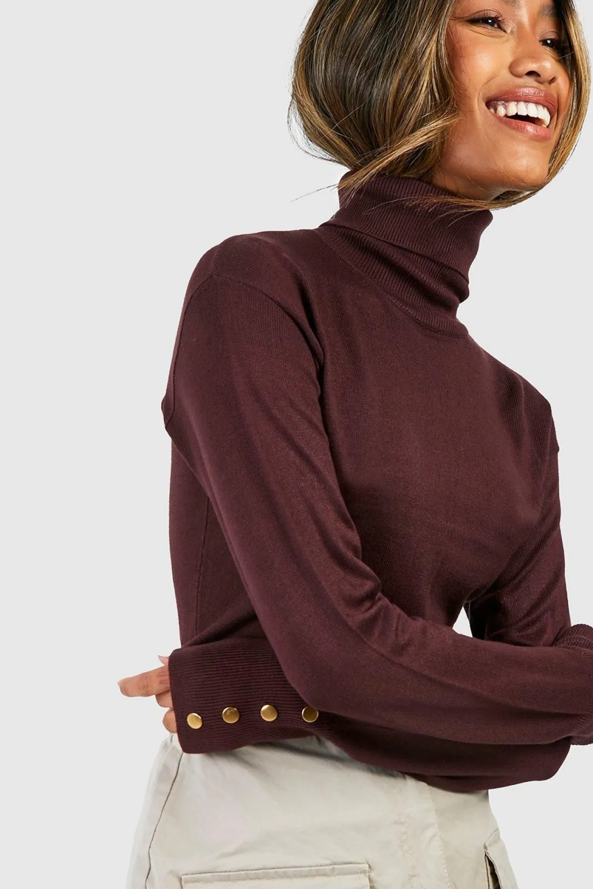Basic Fine Gauge Roll Neck Jumper