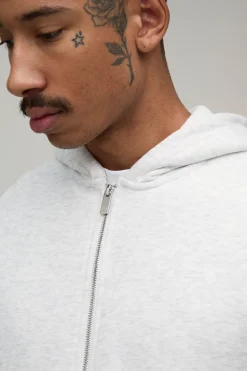 Basic Regular Zip Through Hoodie