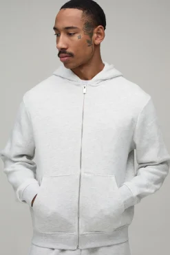 Basic Regular Zip Through Hoodie