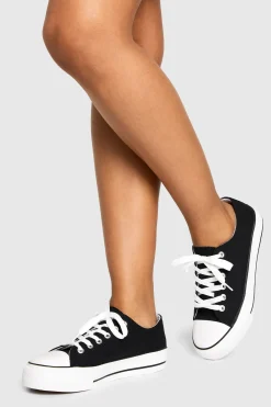 boohoo Baskets basses à plateforme à lacets< Satin Et Dentelle|Baskets
