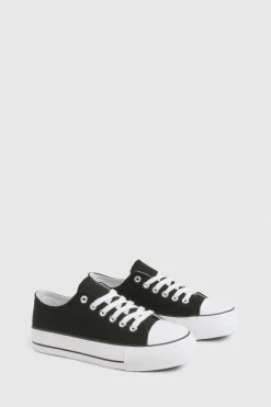 boohoo Baskets basses à plateforme à lacets< Satin Et Dentelle|Baskets