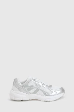 boohoo Baskets dad chunky sportives à bande métallique contrastée< Baskets