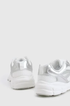 boohoo Baskets dad chunky sportives à bande métallique contrastée< Baskets