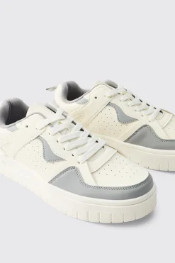 boohooMAN Baskets à Semelle Épaisse avec Détails Panneaux SYNTHÉTIQUE<Homme Baskets Et Baskets Montantes