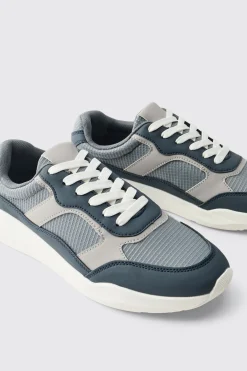 boohooMAN Baskets Style Runner à Panneaux Mesh<Homme Baskets Et Baskets Montantes