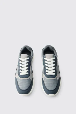 boohooMAN Baskets Style Runner à Panneaux Mesh<Homme Baskets Et Baskets Montantes