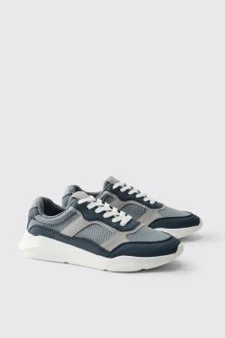 boohooMAN Baskets Style Runner à Panneaux Mesh<Homme Baskets Et Baskets Montantes