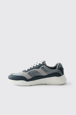 boohooMAN Baskets Style Runner à Panneaux Mesh<Homme Baskets Et Baskets Montantes