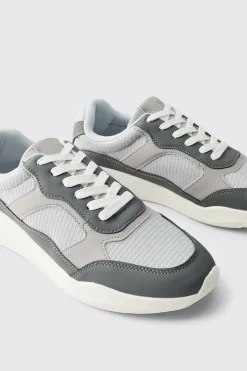 Basket Style Runner à Panneaux Contrastés en Mesh