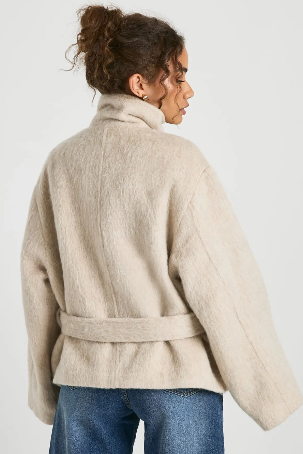 Belted Wool Blend Jacket