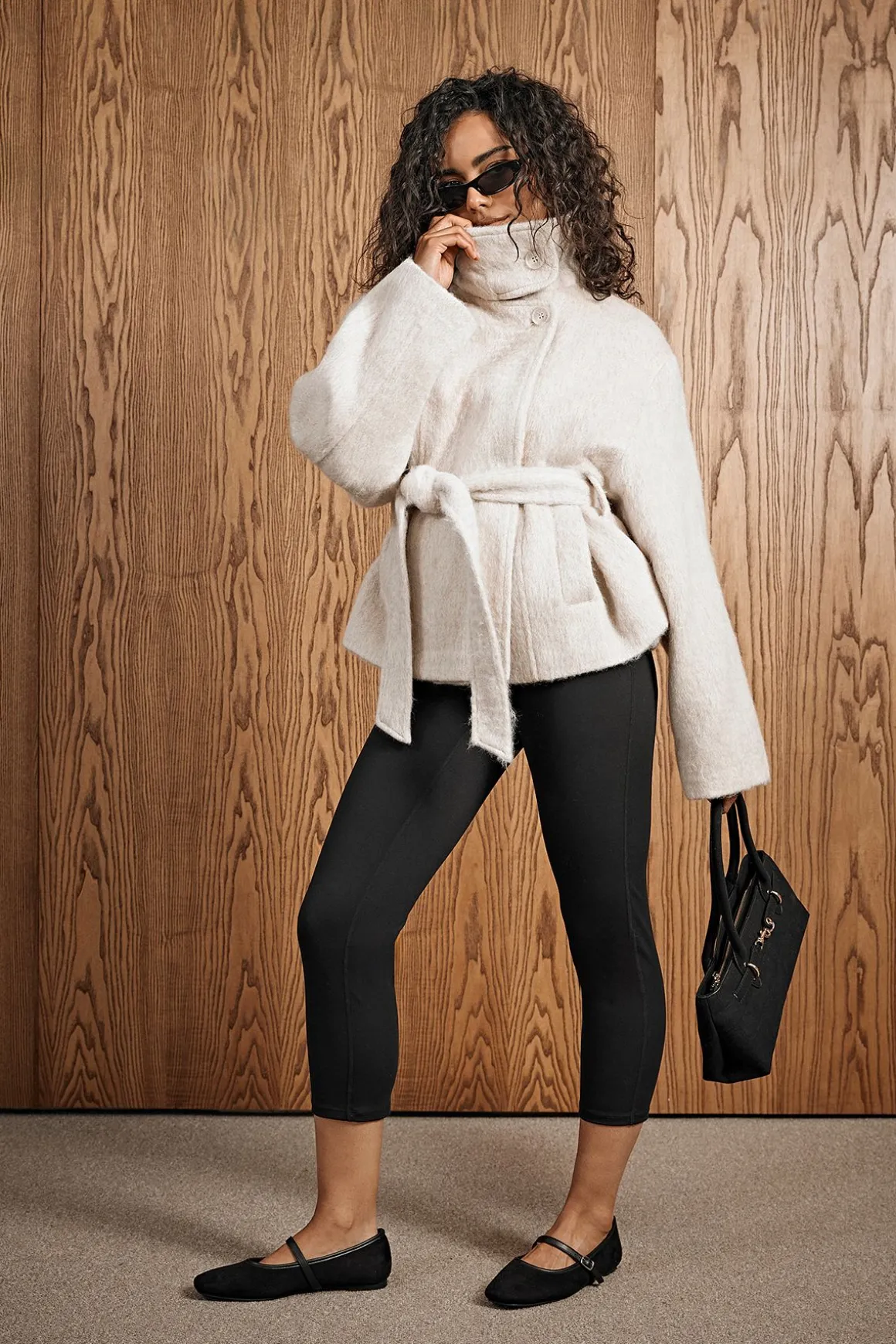 Belted Wool Blend Jacket