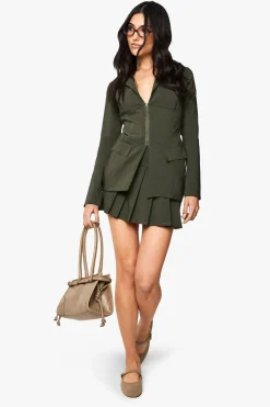 boohoo Bengaline Blazer Ajusté à Crochet et Boucle<Femme Blazers|Manteaux Et Vestes