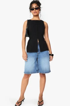 Bengaline Button Through Longline Waistcoat