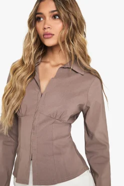 boohoo Bengaline Haut à col et fermeture crochets et œillets<Femme Tops