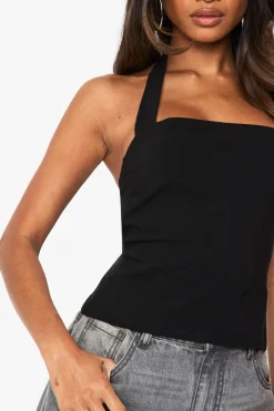 boohoo Bengaline Haut à encolure portefeuille et col carré<Femme Tops