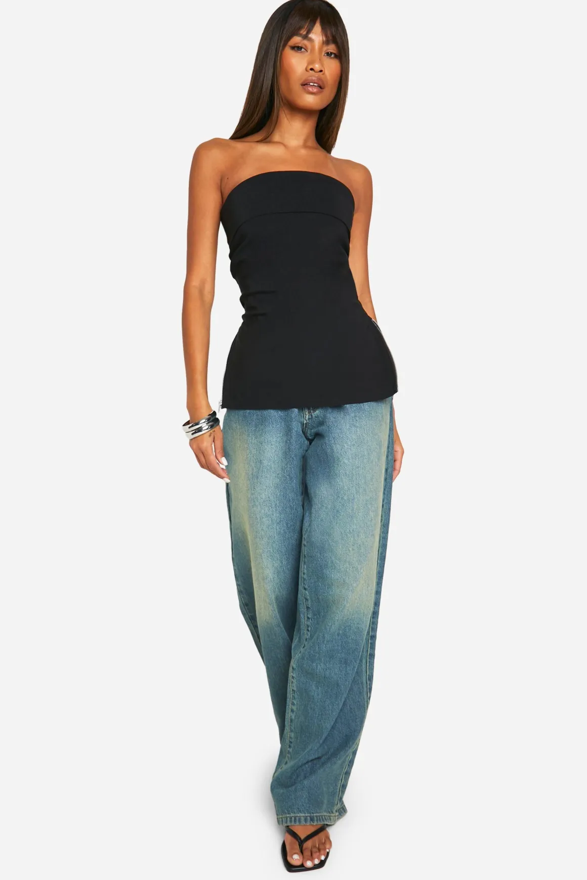 Bengaline Longline Corset à ourlet fendu