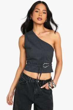 Bengaline One Shoulder Trim Detail Top