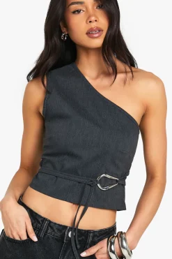 Bengaline One Shoulder Trim Detail Top