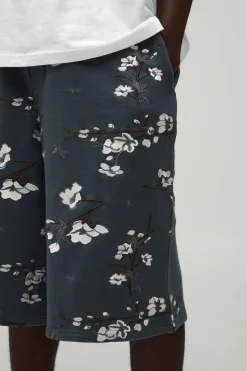 Bermuda Jort En Jersey Brodé De Motifs Floraux
