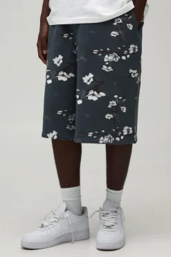 Bermuda Jort En Jersey Brodé De Motifs Floraux
