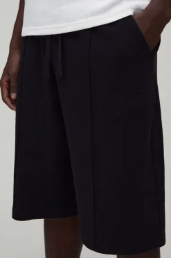 boohooMAN Bermuda Jort En Sergé Jersey À Plis Nervurés Texturés<Homme Jorts|Denim