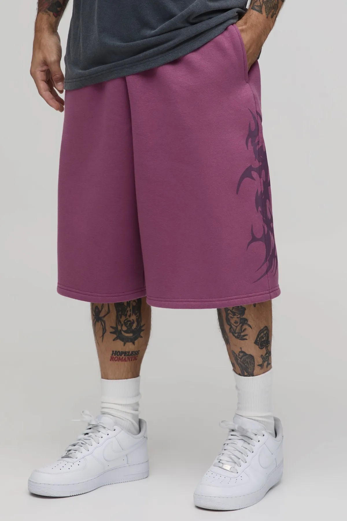 boohooMAN Bermuda Jort Imprimé Gothique<Homme Jorts|Denim