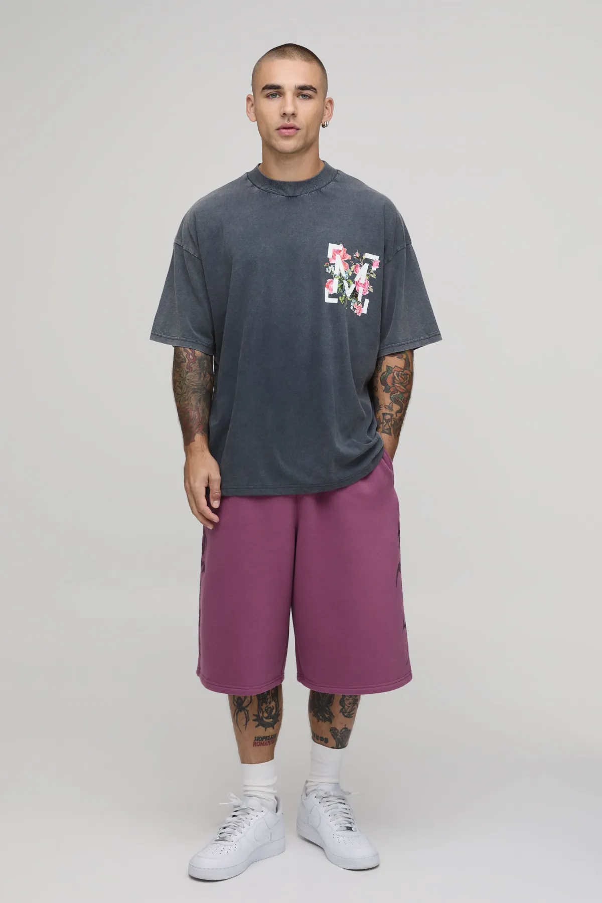 boohooMAN Bermuda Jort Imprimé Gothique<Homme Jorts|Denim