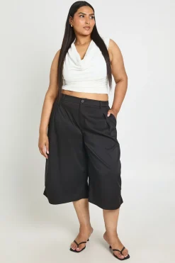 boohoo Bermuda Long Taille Haute Élastiquée Au Dos Coupe Ajustée Grande Taille<Femme Tailleurs|Shorts