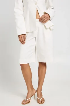 boohoo Bermuda Tailleur Aspect Lin<Femme Shorts