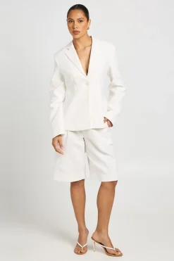 boohoo Bermuda Tailleur Aspect Lin<Femme Shorts
